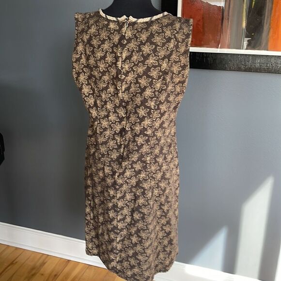 The Territory Ahead brown/tan leaf print stripe bad accent woven midi. Size 10. - Picture 5 of 6